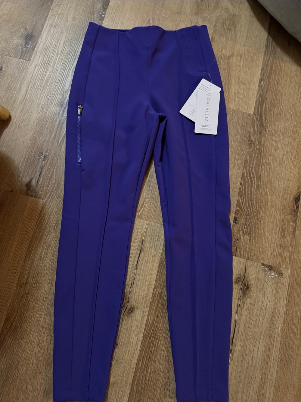 Athleta Violet High-Rise Ponte Leggings with Zip Pocket